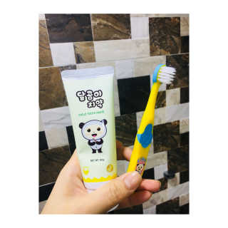 달곰이 어린이 치약+어린이 칫솔 SET — 5점을 준 리뷰어가 2018년 1월 올린 사용 사진