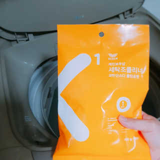 레인보우샵 올인원 세탁세제 스틱포 6개입 + 세탁조클리너 — 5점을 준 리뷰어가 2018년 3월 올린 사용 사진