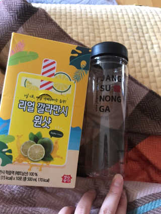 장수농가 리얼깔라만시 원샷 50ml 10팩+보틀 — 1.5점을 준 리뷰어가 2019년 5월 올린 사용 사진