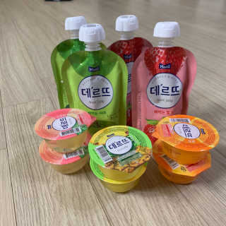 데르뜨 떠먹는 과일 3종, 짜먹는 과일 2종 총 10개 체험 — 4점을 준 리뷰어가 2020년 3월 올린 사용 사진