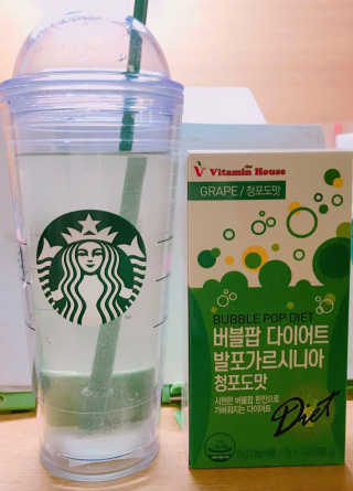 비타민하우스 버블팝 다이어트 발포가르시니아 청포도/복숭아 — 4점을 준 리뷰어가 2017년 5월 올린 사용 사진