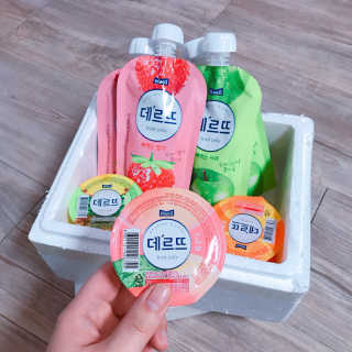 데르뜨 떠먹는 과일 3종, 짜먹는 과일 2종 총 10개 체험 — 5점을 준 리뷰어가 2020년 3월 올린 사용 사진