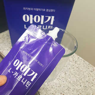 오엔엘 아이가 L-카르니틴 2박스 — 5점을 준 리뷰어가 2019년 3월 올린 사용 사진
