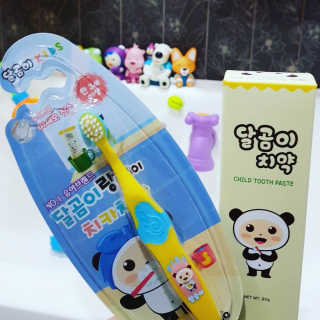 달곰이 어린이 치약+어린이 칫솔 SET — 5점을 준 리뷰어가 2018년 2월 올린 사용 사진