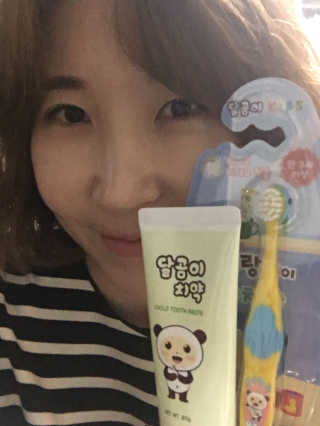 달곰이 어린이 치약+어린이 칫솔 SET — 5점을 준 리뷰어가 2017년 10월 올린 사용 사진