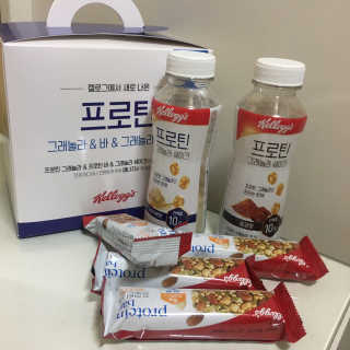 켈로그 프로틴바 멀티팩+프로틴 그래놀라 쉐이크 2종 — 4.5점을 준 리뷰어가 2020년 1월 올린 사용 사진