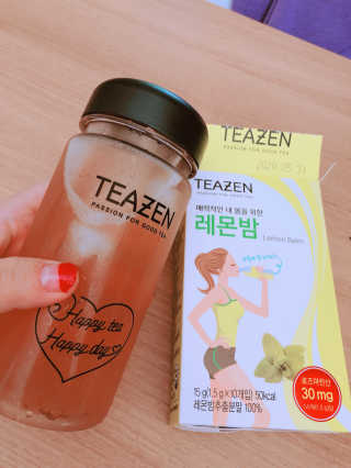 티젠 레몬밤 + 마이보틀 — 5점을 준 리뷰어가 2018년 7월 올린 사용 사진