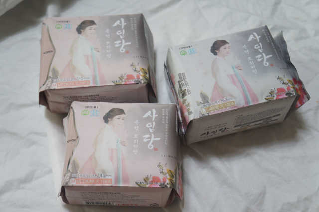 순면 프리미엄 사임당 생리대 패키지 리뷰 사진