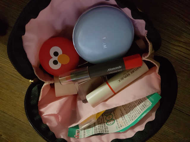 레스포색 x 밤비 코스메틱 파우치 리뷰 사진