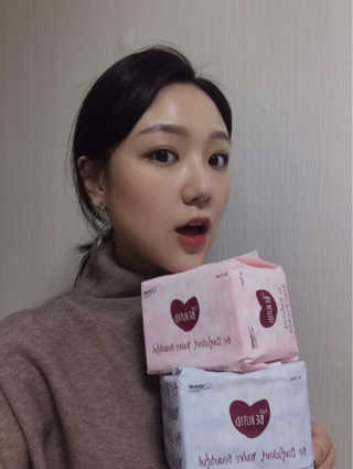 더뷰티드 비오셀 커버 생리대 1개월 패키지 — 5점을 준 리뷰어가 2019년 12월 올린 사용 사진