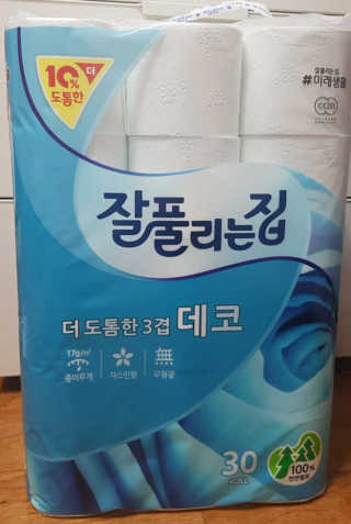 잘풀리는집 더 도톰한 3겹 데코 30롤 — 4점을 준 리뷰어가 2018년 5월 올린 사용 사진