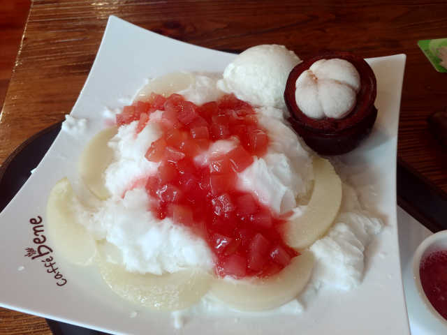 [ 카페베네 ] 옐로우파인, 핑크피치 빙수 4종 리뷰 사진