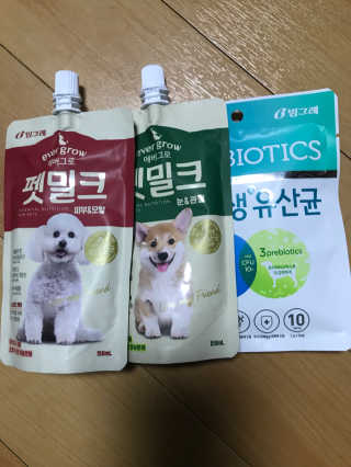 [빙그레] 에버그로 생유산균 1봉（10포입）+펫밀크2팩 — 3점을 준 리뷰어가 2019년 5월 올린 사용 사진