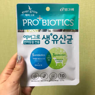 [빙그레] 에버그로 생유산균 1봉（10포입）+펫밀크2팩 — 3점을 준 리뷰어가 2019년 6월 올린 사용 사진
