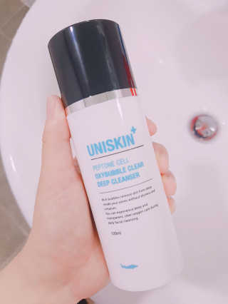 UNISKIN 펩톤 셀 옥시버블클리어 딥 클렌져 — 4.17점을 준 리뷰어가 2018년 10월 올린 사용 사진