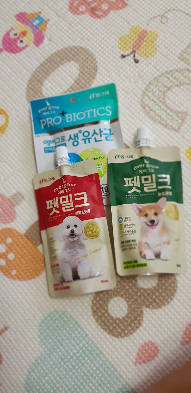 [빙그레] 에버그로 생유산균 1봉（10포입）+펫밀크2팩 리뷰 사진