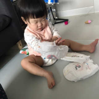 보솜이 베이비케어 팬티형 기저귀 — 4점을 준 리뷰어가 2019년 3월 올린 사용 사진