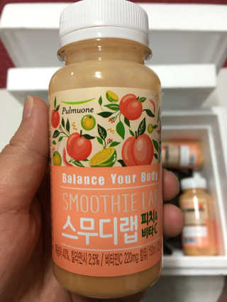 풀무원 스무디랩 피치&비타 — 4.83점을 준 리뷰어가 2017년 11월 올린 사용 사진