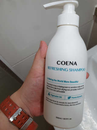 코에나샴푸 500ml — 4.5점을 준 리뷰어가 2019년 8월 올린 사용 사진