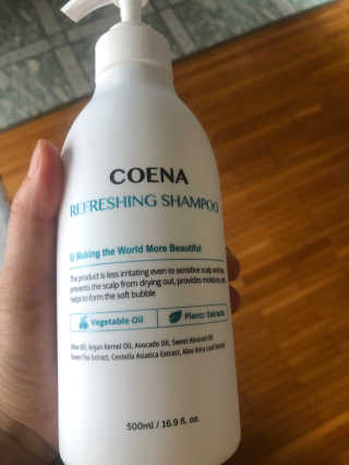 코에나샴푸 500ml — 4점을 준 리뷰어가 2019년 8월 올린 사용 사진
