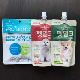 [빙그레] 에버그로 생유산균 1봉（10포입）+펫밀크2팩 — 3.5점을 준 리뷰어가 2019년 5월 올린 사용 사진