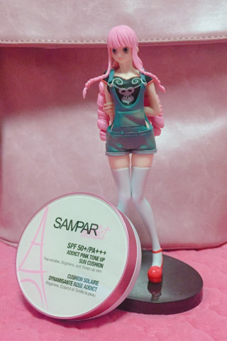 쌍빠 어딕트 핑크 톤업 선쿠션 SPF50+ PA+++ — 4점을 준 리뷰어가 2016년 7월 올린 사용 사진
