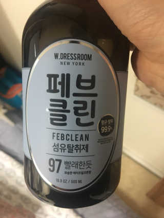 더블유드레스룸 페브클린 500ml — 5점을 준 리뷰어가 2018년 8월 올린 사용 사진