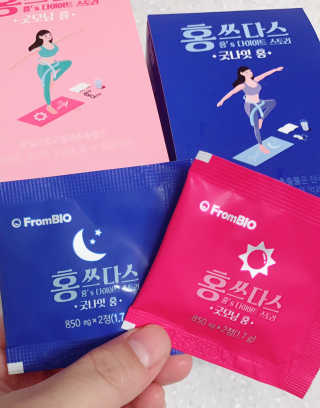 프롬바이오 홍쓰다스 아침,저녁 맞춤형 다이어트식품 14포+14포 — 3.5점을 준 리뷰어가 2019년 8월 올린 사용 사진