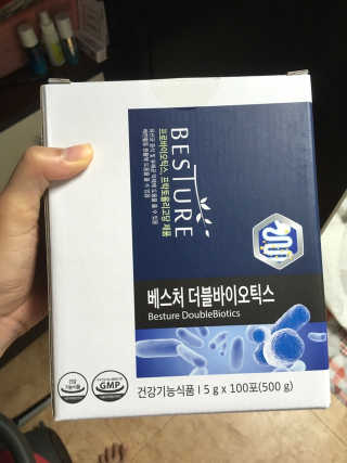 베스처 더블바이오틱스 100포 x 1박스 — 5점을 준 리뷰어가 2019년 7월 올린 사용 사진