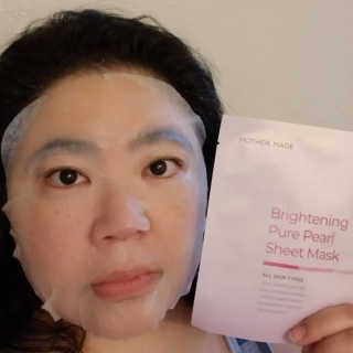 [마더메이드] 브라이트닝 퓨어 진주 마스크 10매입_E — 5점을 준 리뷰어가 2019년 11월 올린 사용 사진