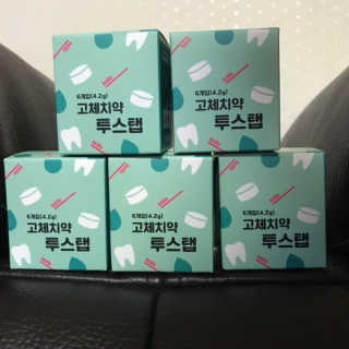 솔테라피 씹는 고체치약 투스탭 스파클레몬 6정 x 5박스 — 5점을 준 리뷰어가 2019년 6월 올린 사용 사진