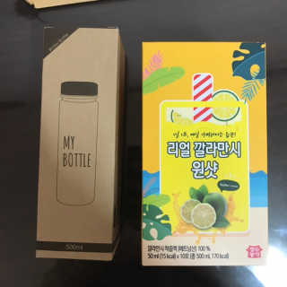 장수농가 리얼깔라만시 원샷 50ml 10팩+보틀 — 3점을 준 리뷰어가 2019년 5월 올린 사용 사진