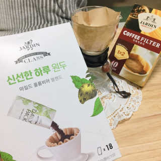 (주)쟈뎅 [쟈뎅] 클래스 신선한 하루 원두+여과지 SET — 4.5점을 준 리뷰어가 2019년 3월 올린 사용 사진