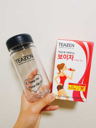 티젠 보이차 + 마이보틀 세트 — 5점을 준 리뷰어가 2018년 6월 올린 사용 사진