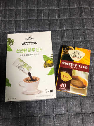 (주)쟈뎅 [쟈뎅] 클래스 신선한 하루 원두+여과지 SET — 4점을 준 리뷰어가 2019년 3월 올린 사용 사진