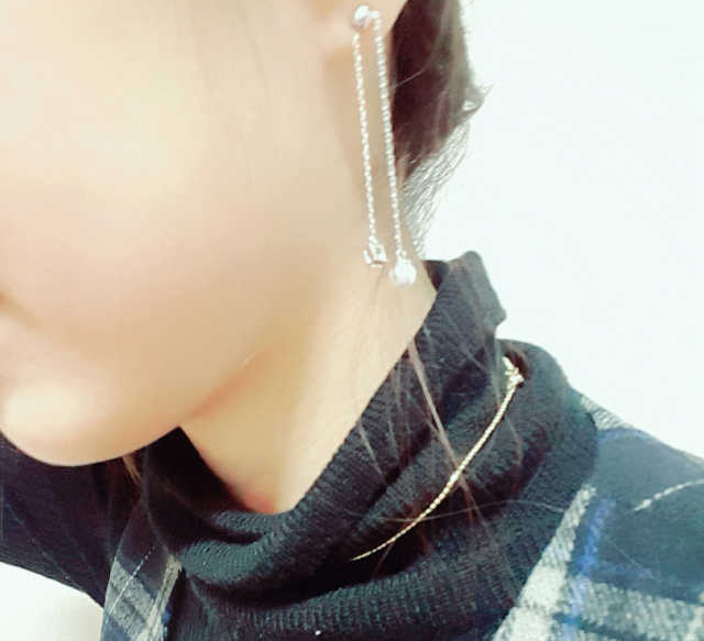 폭스타일 은침 무브 체인 드롭 귀걸이 리뷰 사진