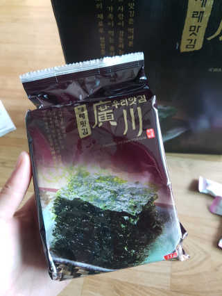 광천우리맛김 한봉지 2~3인분, 맛있는 우리재래식탁김26매20봉 — 5점을 준 리뷰어가 2018년 4월 올린 사용 사진
