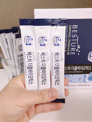 베스처 더블바이오틱스 100포 x 1박스 — 5점을 준 리뷰어가 2019년 7월 올린 사용 사진
