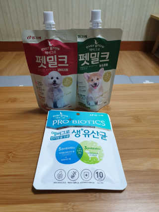 [빙그레] 에버그로 생유산균 1봉（10포입）+펫밀크2팩 — 5점을 준 리뷰어가 2019년 5월 올린 사용 사진
