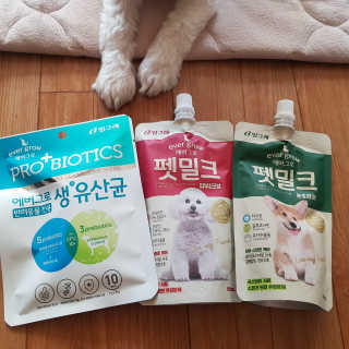 [빙그레] 에버그로 생유산균 1봉（10포입）+펫밀크2팩 — 5점을 준 리뷰어가 2019년 6월 올린 사용 사진