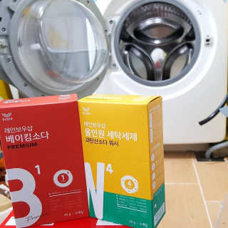 레인보우샵 올인원세탁세제,베이킹소다 스틱포6개입+세탁조클리너 — 4.67점을 준 리뷰어가 2018년 4월 올린 사용 사진