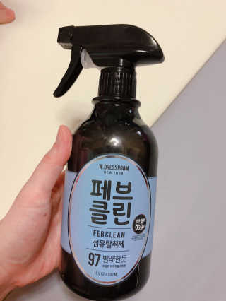 더블유드레스룸 페브클린 500ml — 5점을 준 리뷰어가 2018년 8월 올린 사용 사진