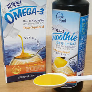 오메가-3스무디 [오메가스무디] 짜먹는 오메가3 DHA 임산부 어린이 — 4점을 준 리뷰어가 2019년 3월 올린 사용 사진