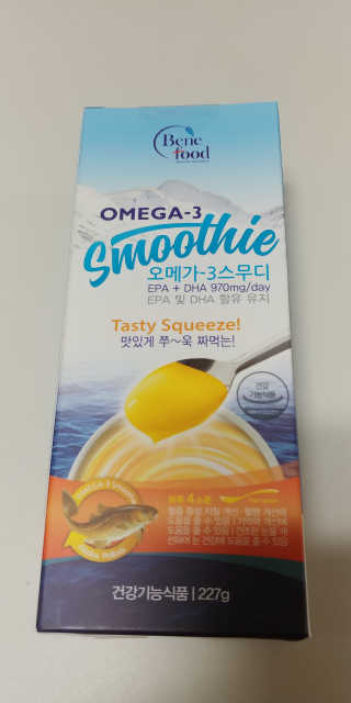오메가-3스무디 [오메가스무디] 짜먹는 오메가3 DHA 임산부 어린이 — 5점을 준 리뷰어가 2019년 5월 올린 사용 사진