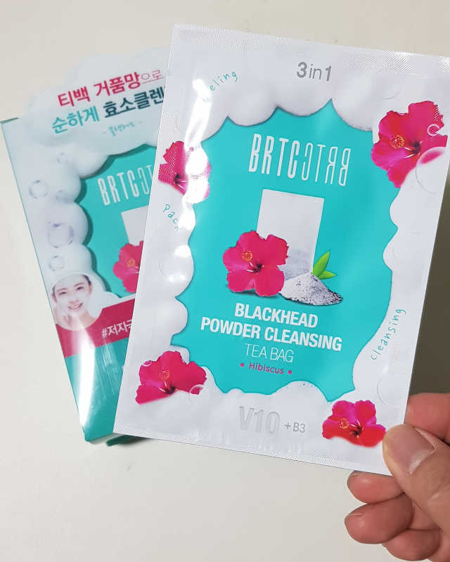 V10 블랙헤드 파우더 클렌징 티백 리뷰 사진