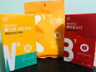 레인보우샵 올인원세탁세제,베이킹소다 스틱포6개입+세탁조클리너 — 5점을 준 리뷰어가 2018년 4월 올린 사용 사진
