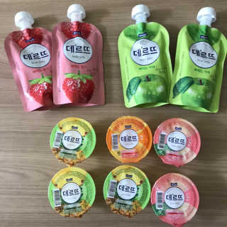 데르뜨 떠먹는 과일 3종, 짜먹는 과일 2종 총 10개 체험 — 5점을 준 리뷰어가 2020년 3월 올린 사용 사진