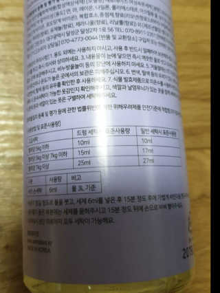 제로데이즈 천연 주방전용세제 + 여성속옷세제 — 3점을 준 리뷰어가 2020년 2월 올린 사용 사진
