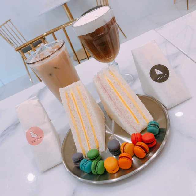 [메이젠_논현]샌드위치 4개,소금커피,밀크티,마카롱 리뷰 사진