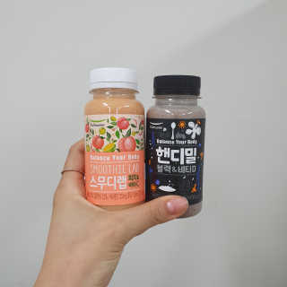 [풀무원] 핸디밀 블랙비타D + 스무디랩 피치비타C — 5점을 준 리뷰어가 2019년 8월 올린 사용 사진